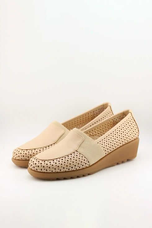 DFC Relax Perforated Slip-On Wedge Loafers