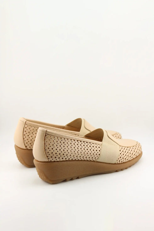 DFC Relax Perforated Slip-On Wedge Loafers