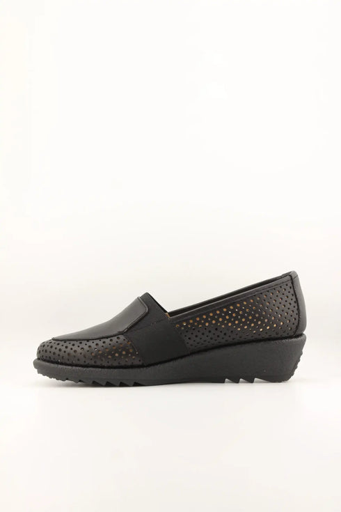 DFC Relax Perforated Slip-On Wedge Loafers