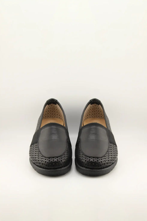 DFC Relax Perforated Slip-On Wedge Loafers