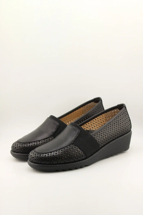 DFC Relax Perforated Slip-On Wedge Loafers