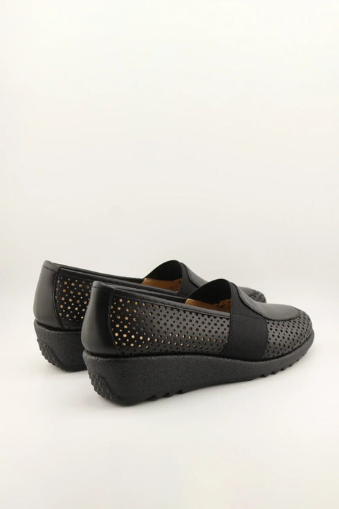DFC Relax Perforated Slip-On Wedge Loafers