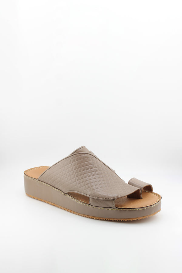 DFC Relax Men Embossed Pyramid Leather Slide Sandals