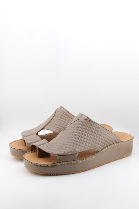 DFC Relax Men Embossed Pyramid Leather Slide Sandals