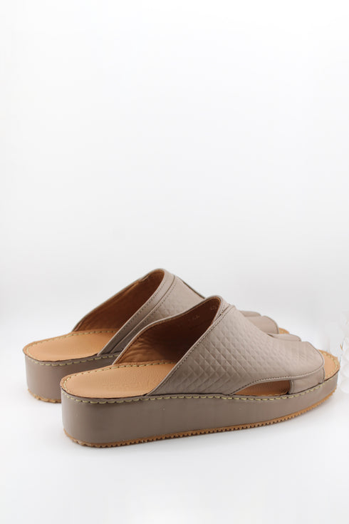 DFC Relax Men Embossed Pyramid Leather Slide Sandals