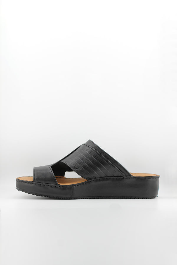 DFC Relax Men Embossed Leather Slide Sandals