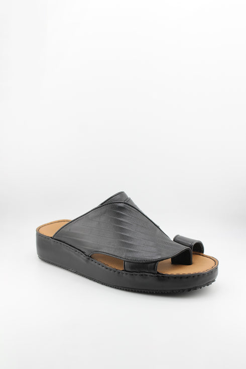 DFC Relax Men Embossed Leather Slide Sandals