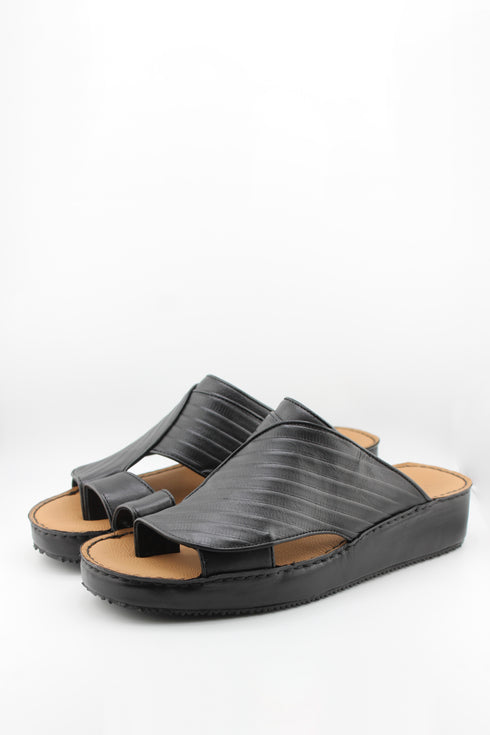 DFC Relax Men Embossed Leather Slide Sandals