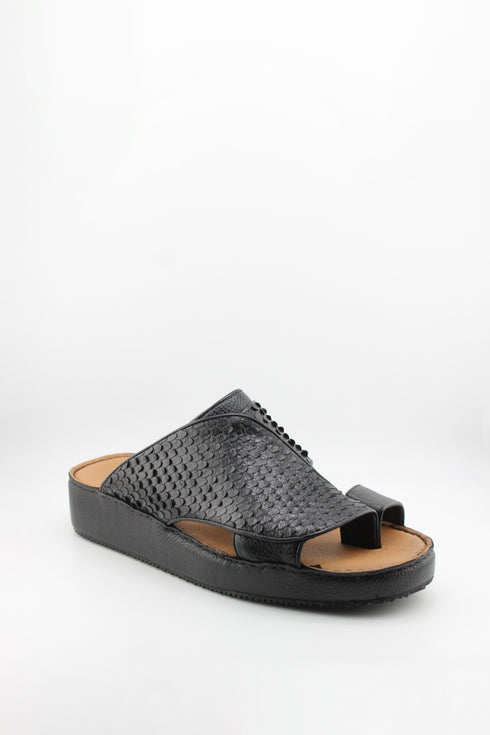 DFC Relax Men Embossed Snake Leather Slide Sandals