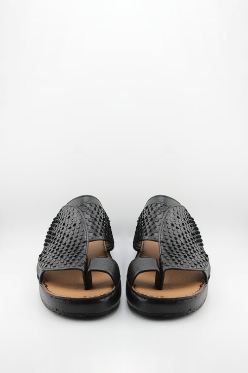 DFC Relax Men Embossed Snake Leather Slide Sandals