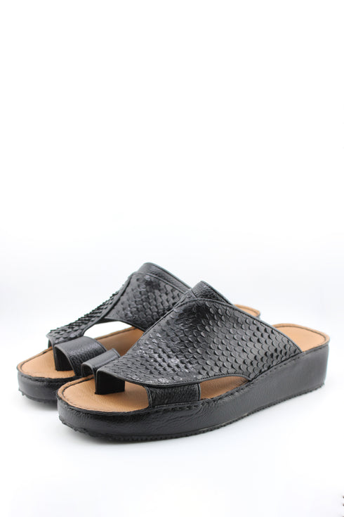 DFC Relax Men Embossed Snake Leather Slide Sandals