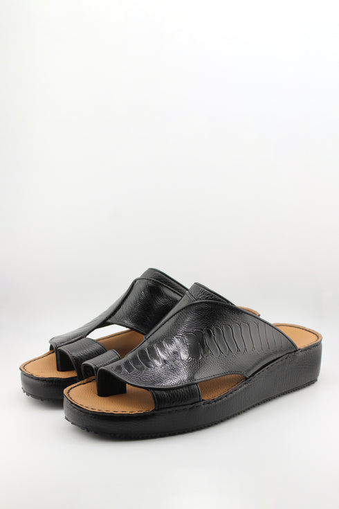 DFC Relax Men Embossed Water Leather Slide Sandals