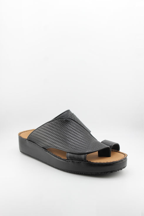 DFC Relax Men Embossed Mesh Leather Slide Sandals