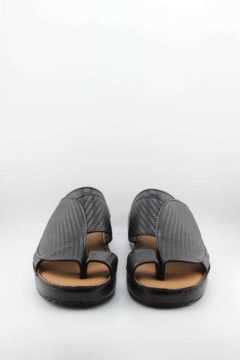 DFC Relax Men Embossed Mesh Leather Slide Sandals