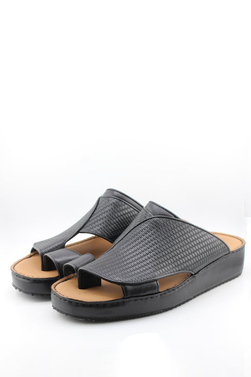 DFC Relax Men Embossed Mesh Leather Slide Sandals