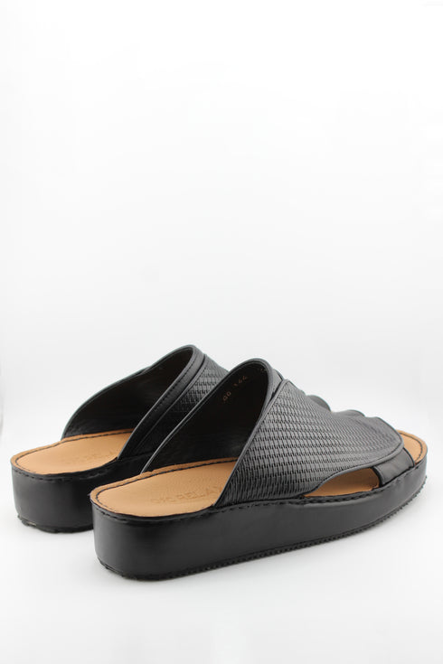 DFC Relax Men Embossed Mesh Leather Slide Sandals