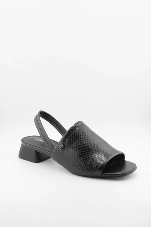 Jorge Bischoff Peep-Toe Slingback Low Block Sandals
