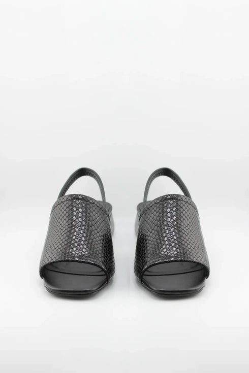 Jorge Bischoff Peep-Toe Slingback Low Block Sandals