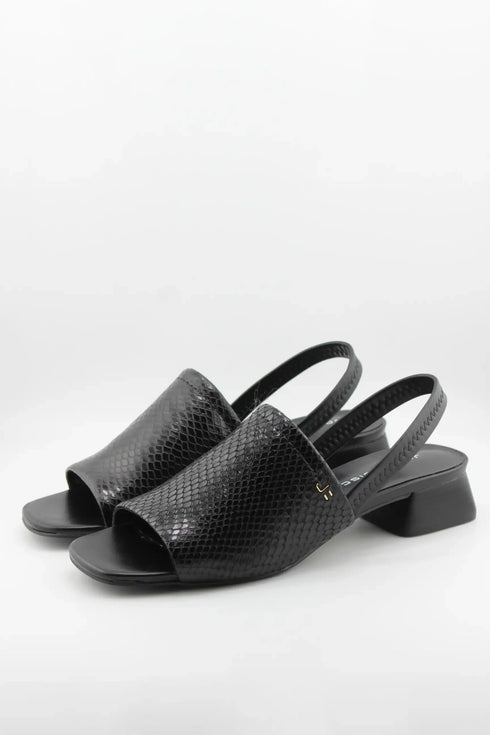 Jorge Bischoff Peep-Toe Slingback Low Block Sandals