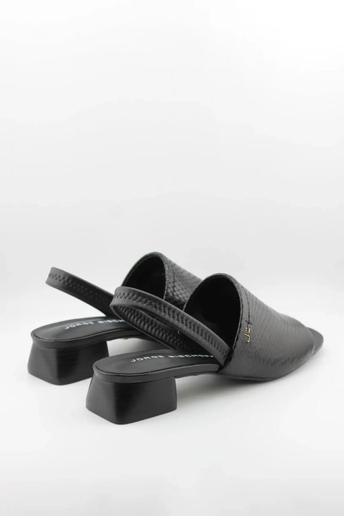 Jorge Bischoff Peep-Toe Slingback Low Block Sandals
