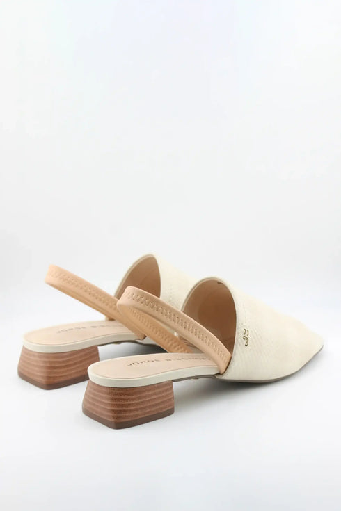 Jorge Bischoff Peep-Toe Slingback Low Block Sandals