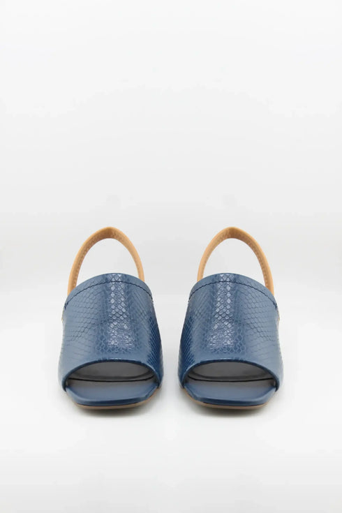 Jorge Bischoff Peep-Toe Slingback Low Block Sandals