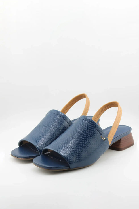 Jorge Bischoff Peep-Toe Slingback Low Block Sandals