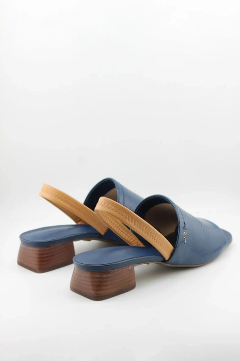 Jorge Bischoff Peep-Toe Slingback Low Block Sandals