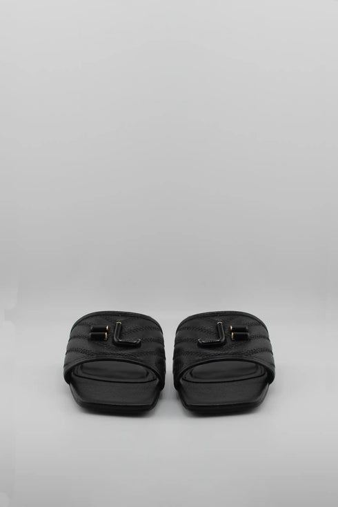 Jorge Bischoff Quilted Slide Sandals with Buckle