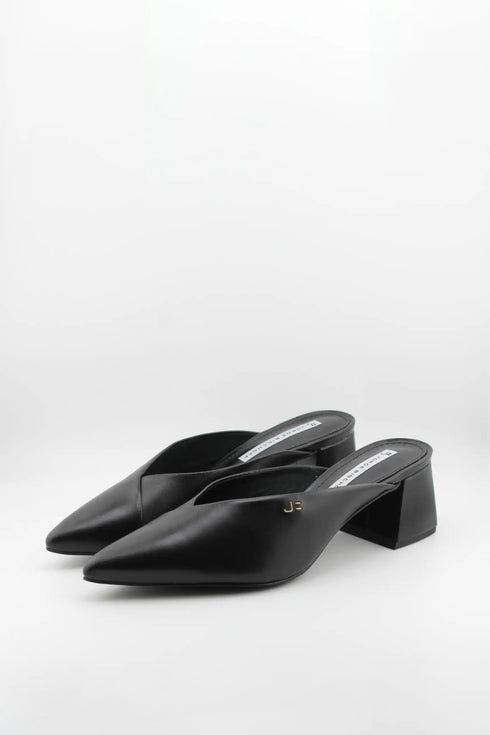 Jorge Bischoff Pointed Toe Block Heel Mules