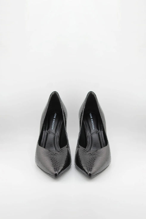 Jorge Bischoff Snake-Embossed Pointed Toe Pumps