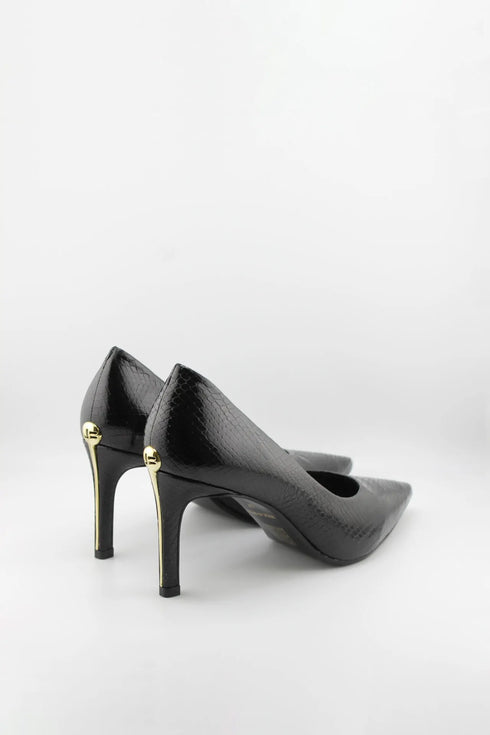 Jorge Bischoff Snake-Embossed Pointed Toe Pumps