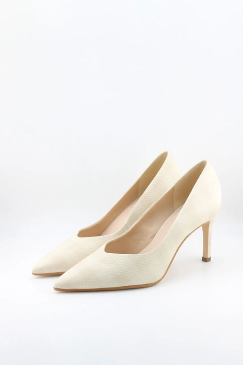 Jorge Bischoff Snake-Embossed Pointed Toe Pumps