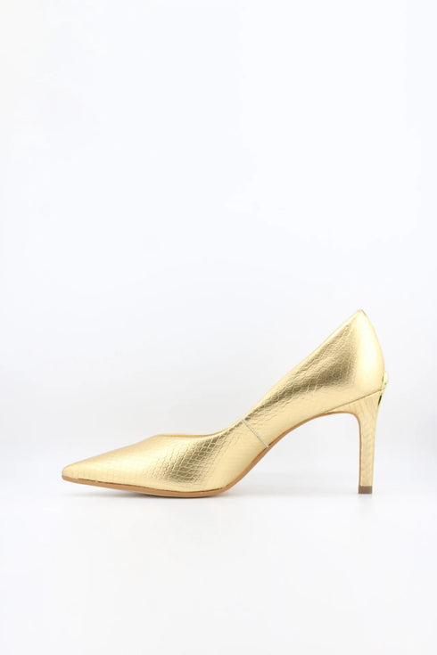 Jorge Bischoff Snake-Embossed Pointed Toe Pumps