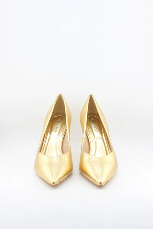 Jorge Bischoff Snake-Embossed Pointed Toe Pumps
