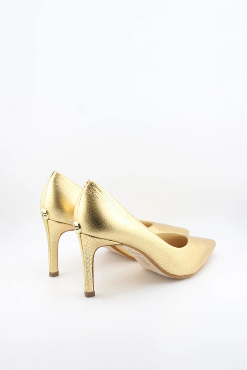 Jorge Bischoff Snake-Embossed Pointed Toe Pumps