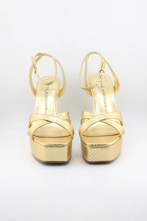 Jorge Bischoff Snakeskin Pattern Platform Sandals