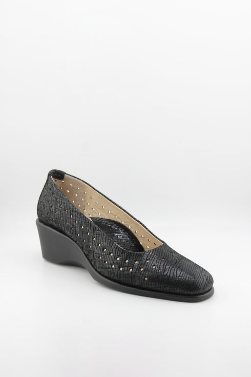 DFC Relax Perforated Wedge Heel Slip-On Pumps