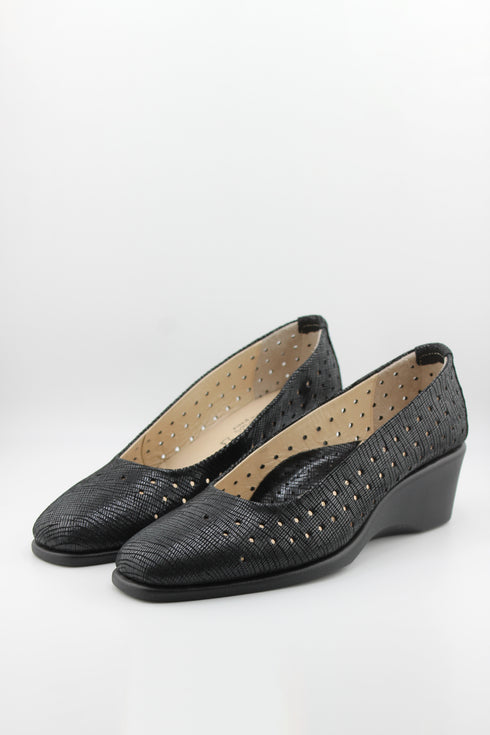 DFC Relax Perforated Wedge Heel Slip-On Pumps