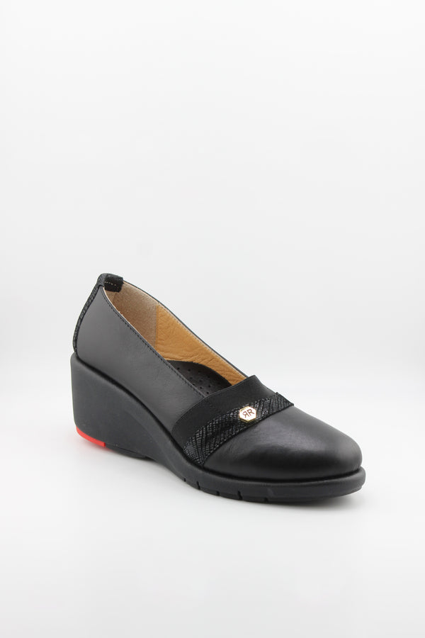 DFC Relax Wedge Loafers with Textured Strap