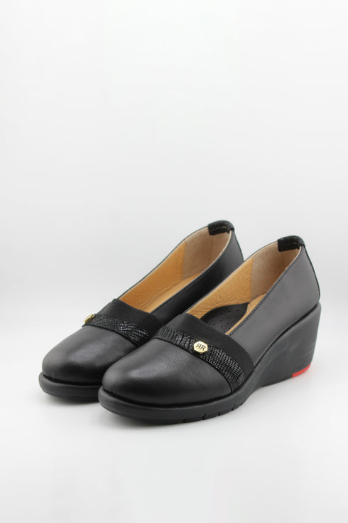 DFC Relax Wedge Loafers with Textured Strap