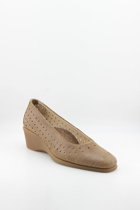 DFC Relax Perforated Wedge Heel Slip-On Pumps