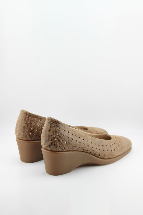DFC Relax Perforated Wedge Heel Slip-On Pumps