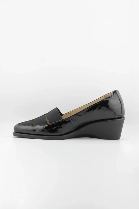 DFC Relax Patent Leather Wedge Loafer Shoes