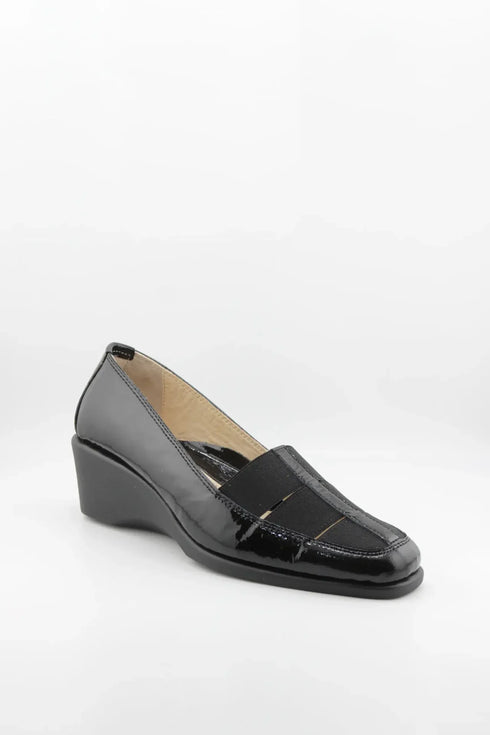 DFC Relax Patent Leather Wedge Loafer Shoes