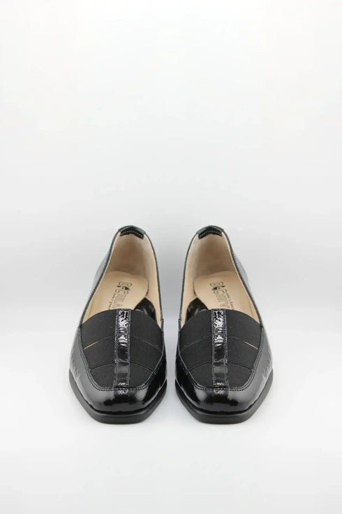 DFC Relax Patent Leather Wedge Loafer Shoes