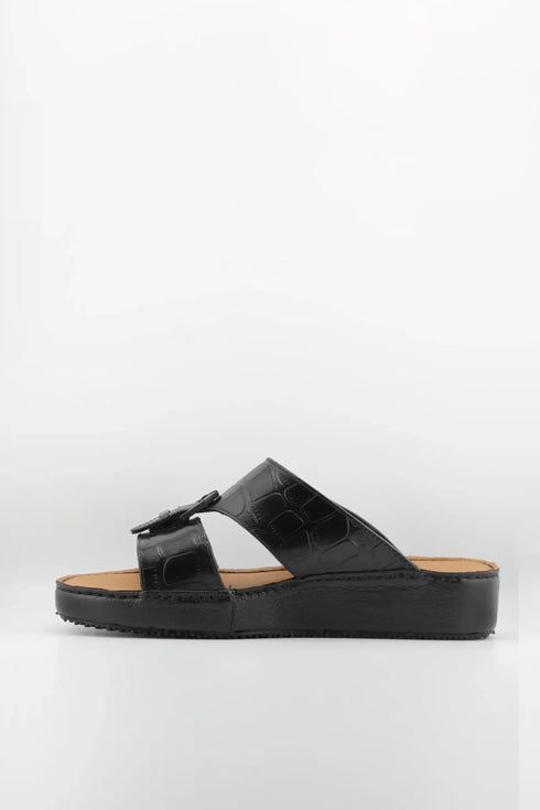 DFC Relax Men Croc-Embossed Slide Sandals