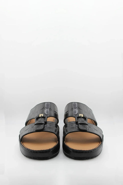 DFC Relax Men Croc-Embossed Slide Sandals