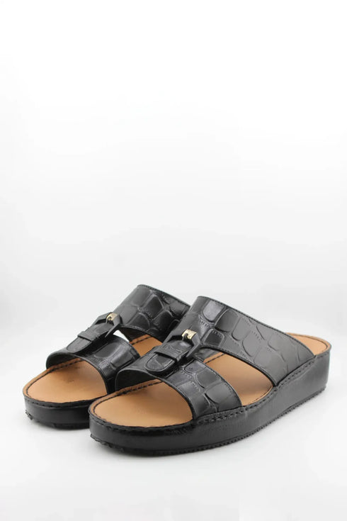 DFC Relax Men Croc-Embossed Slide Sandals