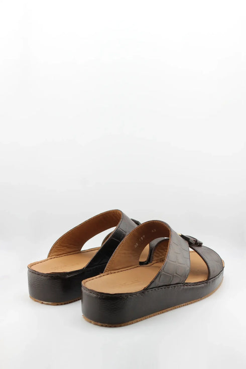 DFC Relax Men Croc-Embossed Slide Sandals